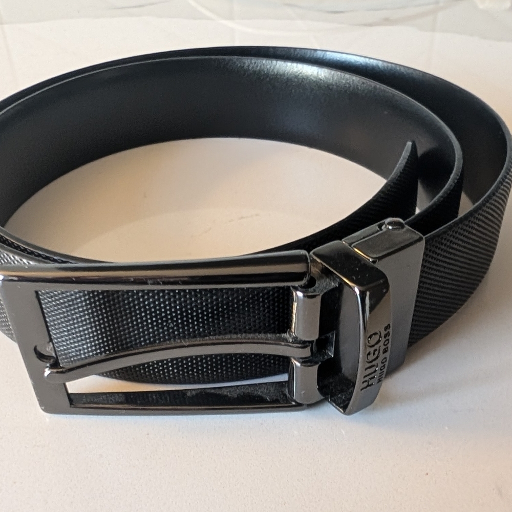 Like New: Hugo Boss Men's Black Belt - Size: 38-40 (103cm)